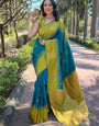 Blissful Rama Soft Silk Saree With Staring Blouse Piece