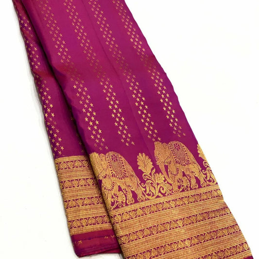Mesmerising Dark Pink Soft Banarasi Silk Saree With Stylish Blouse Piece