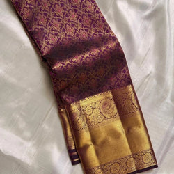 Enthralling Purple Soft Banarasi Silk Saree With Cynosure Blouse Piece
