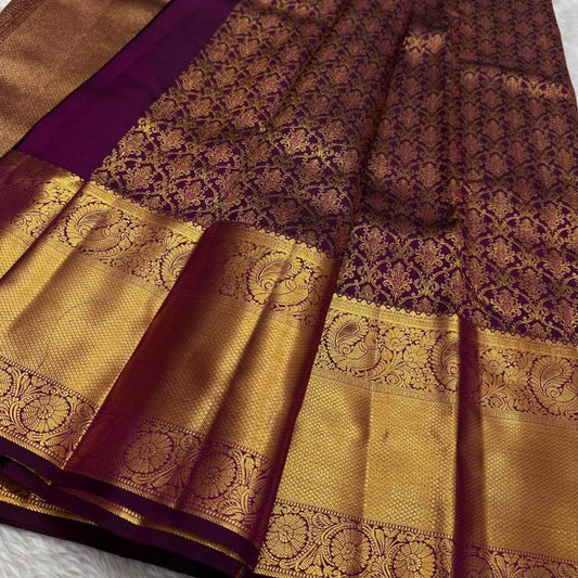 Enthralling Purple Soft Banarasi Silk Saree With Cynosure Blouse Piece