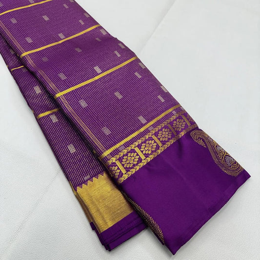 Confounding Purple Soft Banarasi Silk Saree With Comely Blouse Piece