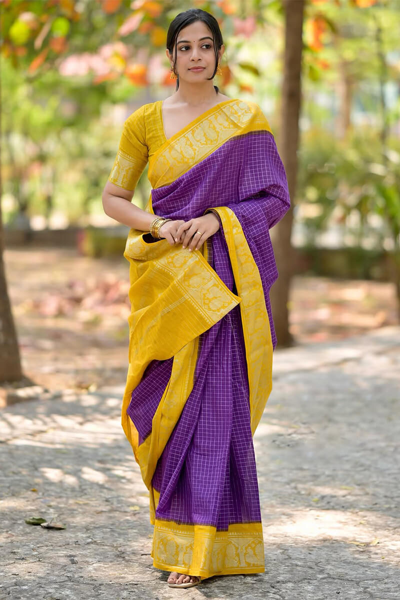 Charming Purple Soft Silk Saree With Appealing Blouse Piece