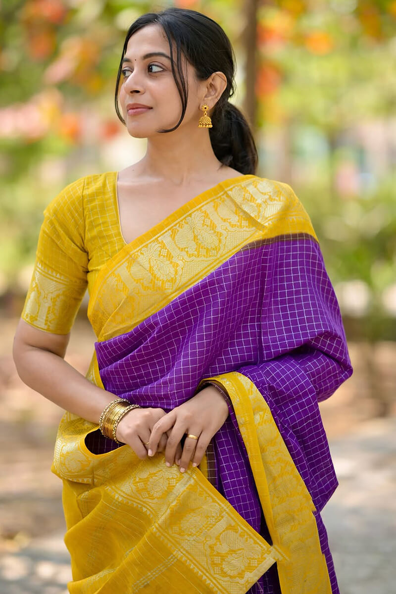 Charming Purple Soft Silk Saree With Appealing Blouse Piece