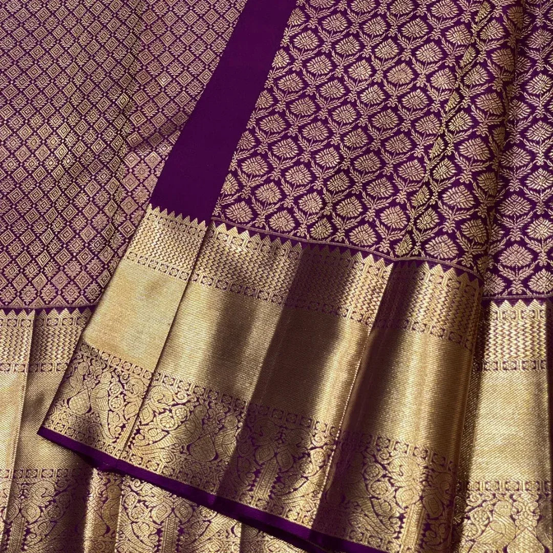 Dazzling Purple Soft Banarasi Silk Saree With Adorning Blouse Piece