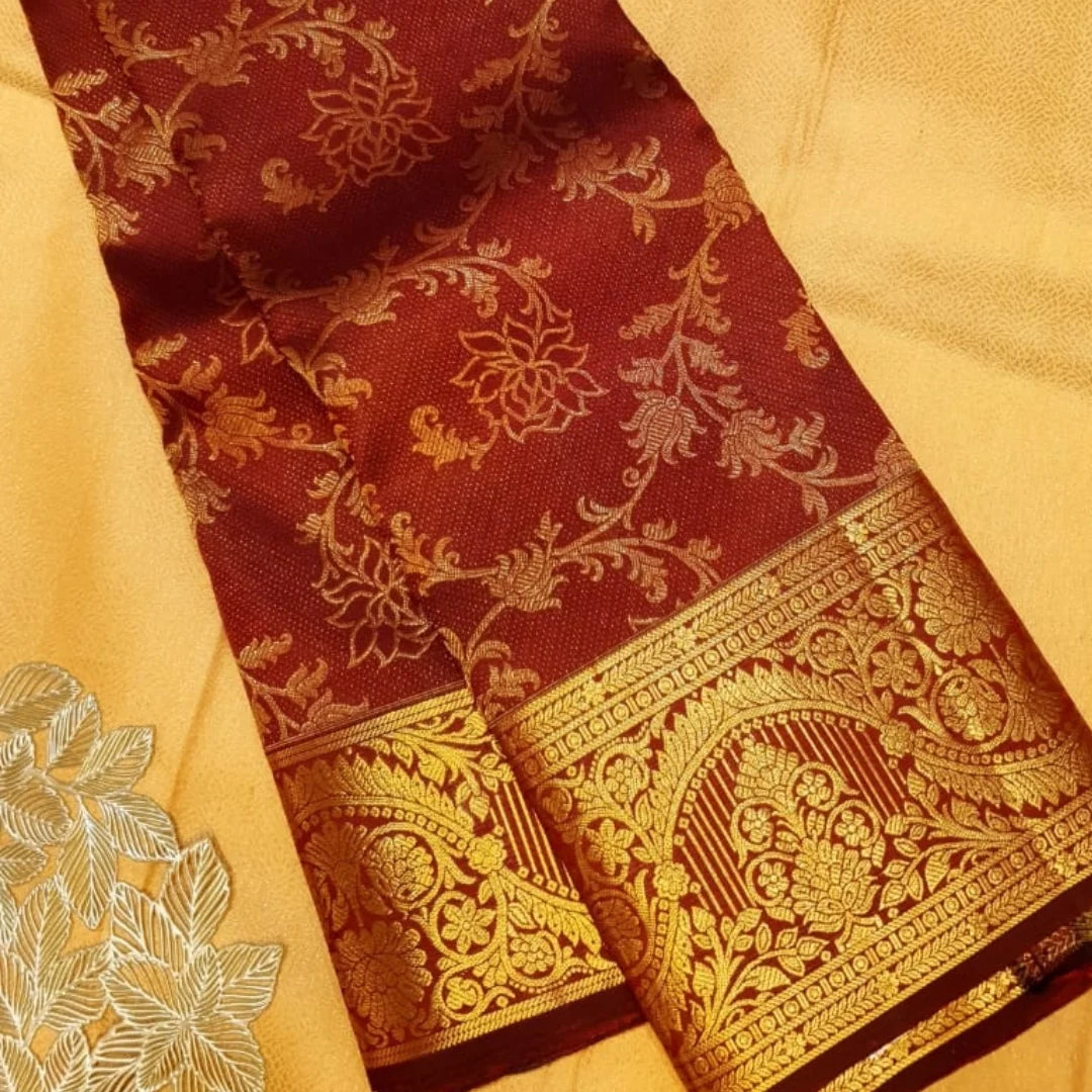 Adorable Wine Soft Banarasi Silk Saree With Scrupulous Blouse Piece