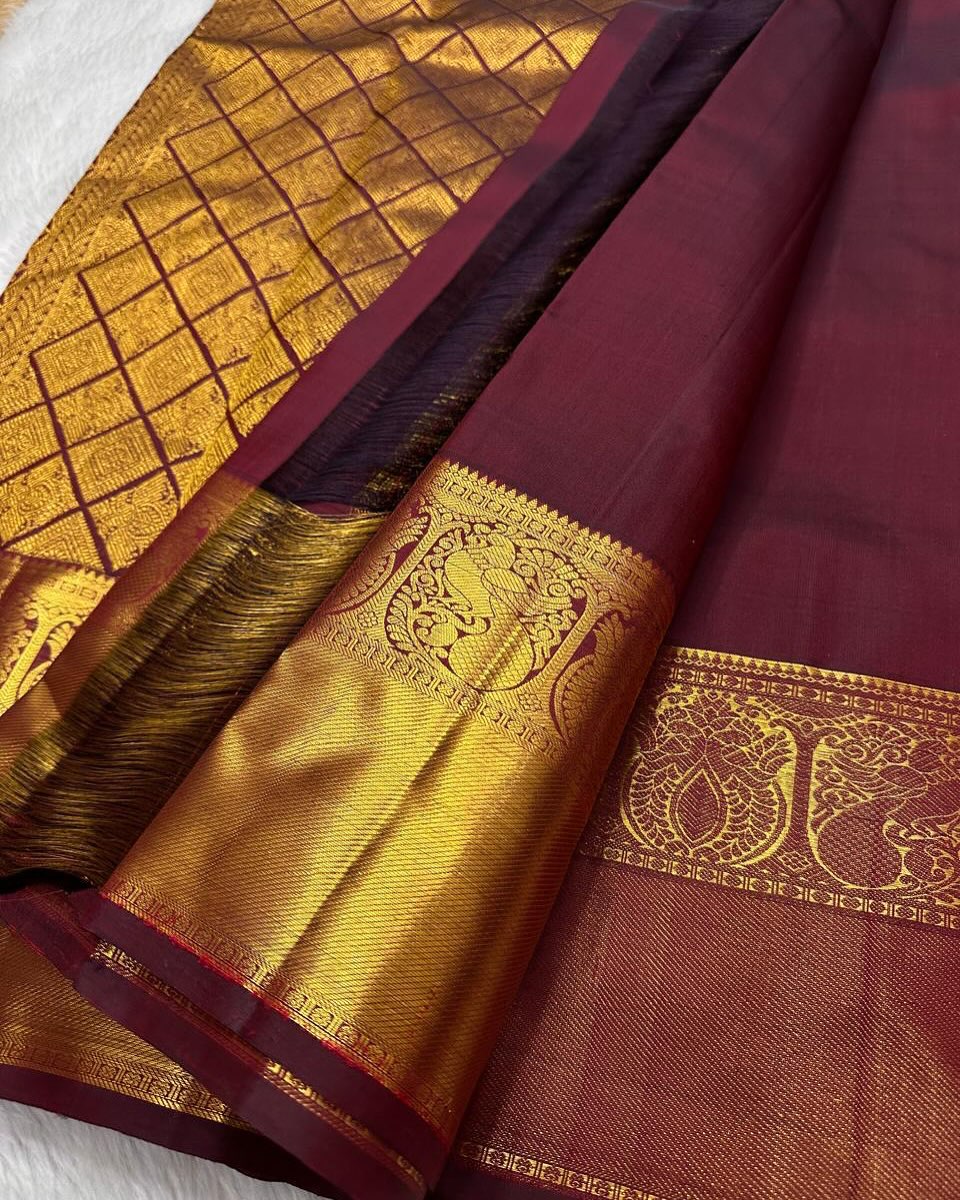 Captivating Maroon Soft Banarasi Silk Saree With Ethereal Blouse Piece