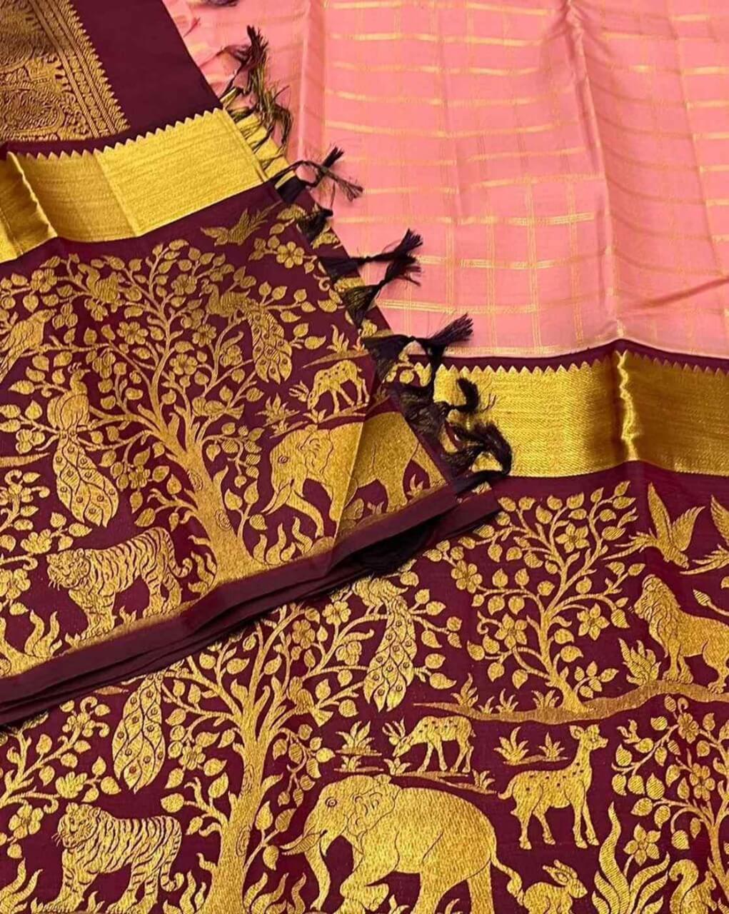Eclat Pink Soft Silk Saree With Flameboyant Blouse Piece