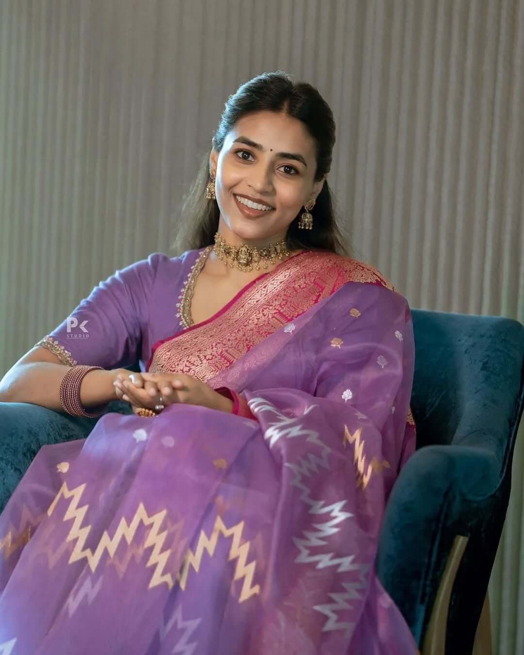 Effulgent Lavender Cotton Silk Saree With Forbearance Blouse Piece