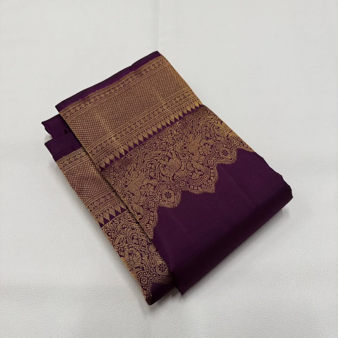 Girlish Purple Soft Banarasi Silk Saree With Adorning Blouse Piece