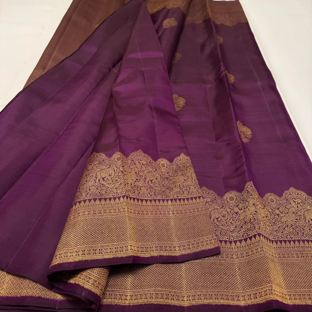 Girlish Purple Soft Banarasi Silk Saree With Adorning Blouse Piece