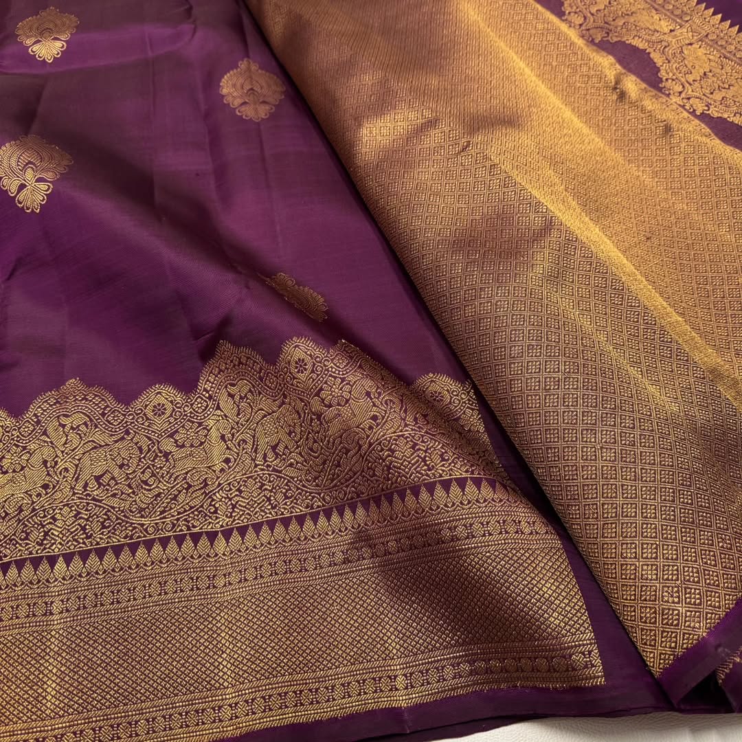 Girlish Purple Soft Banarasi Silk Saree With Adorning Blouse Piece