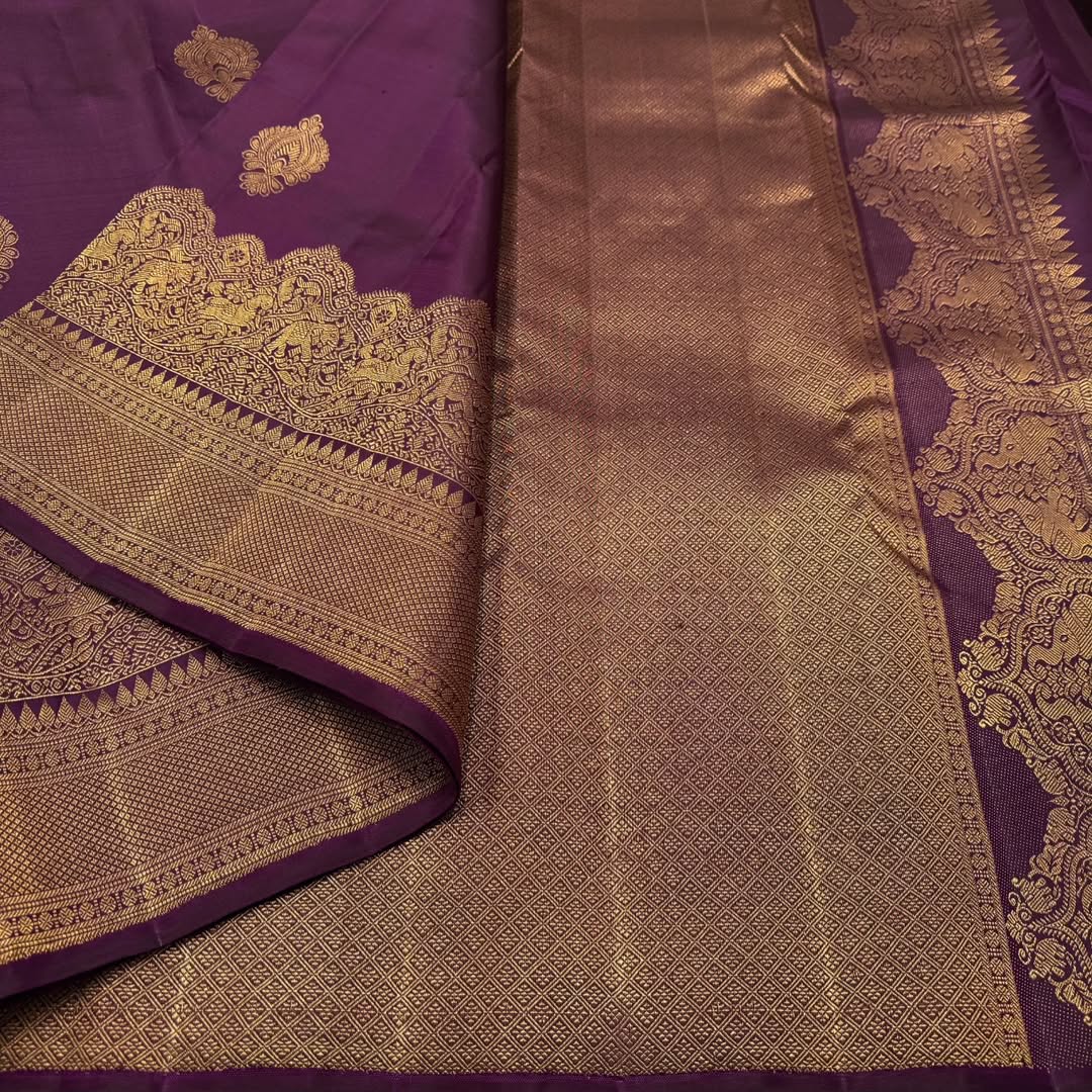 Girlish Purple Soft Banarasi Silk Saree With Adorning Blouse Piece