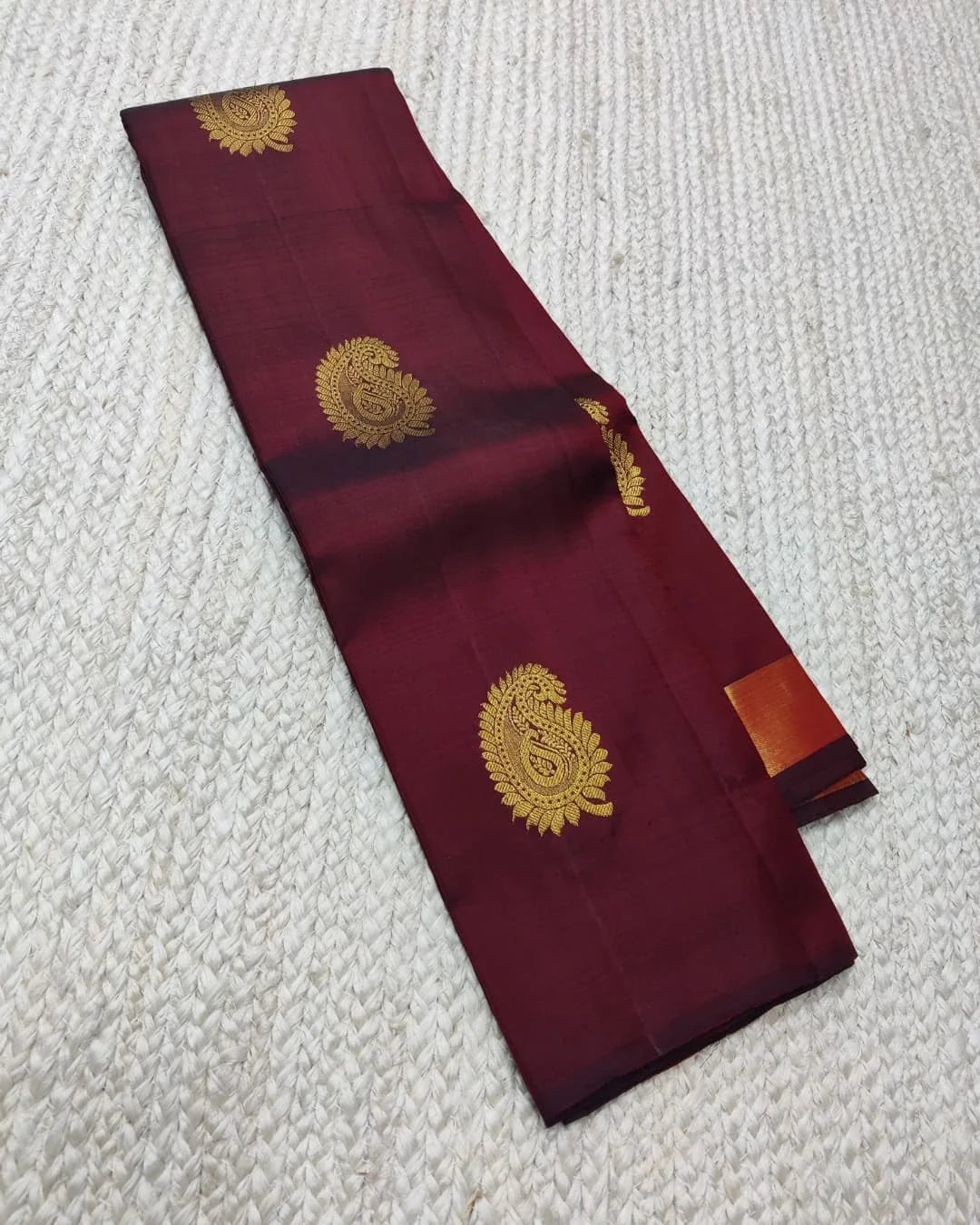 Groovy Wine Soft Banarasi Silk Saree With Posh Blouse Piece
