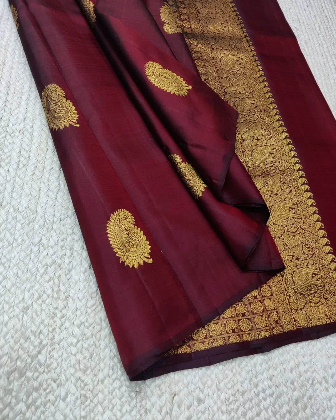 Groovy Wine Soft Banarasi Silk Saree With Posh Blouse Piece