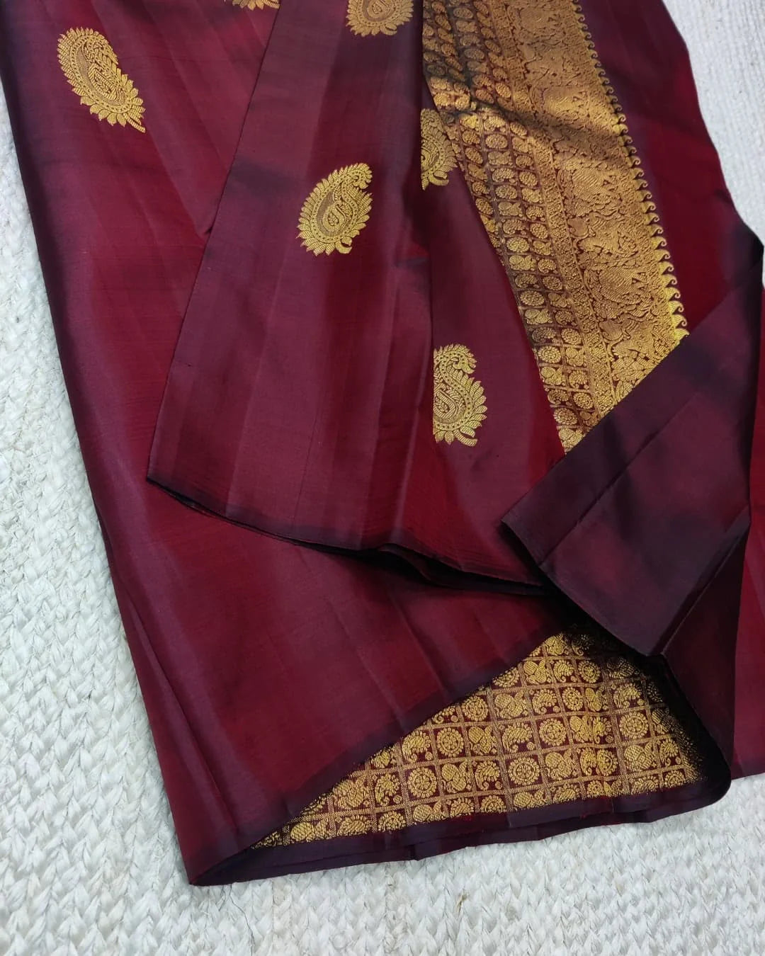 Groovy Wine Soft Banarasi Silk Saree With Posh Blouse Piece