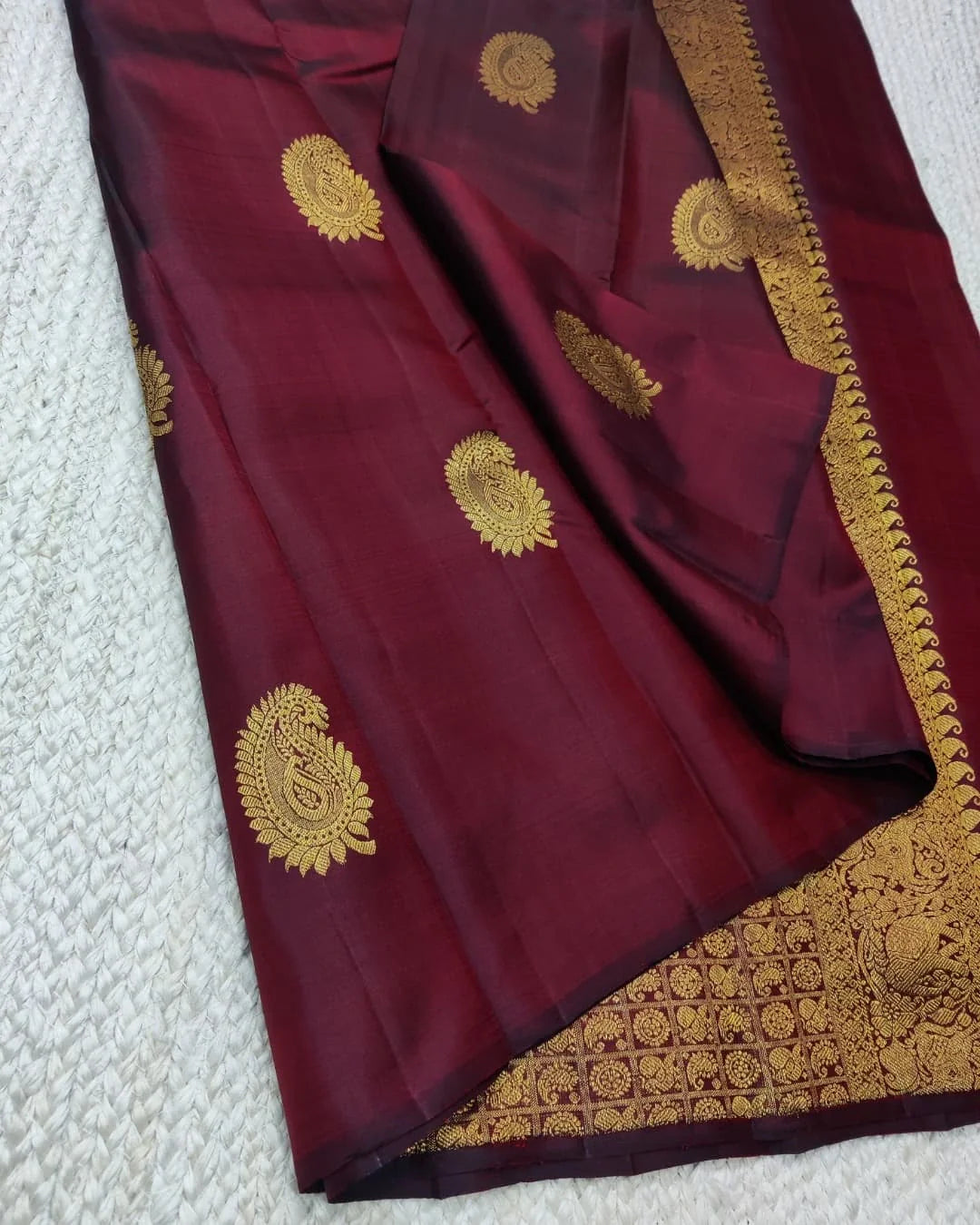 Groovy Wine Soft Banarasi Silk Saree With Posh Blouse Piece