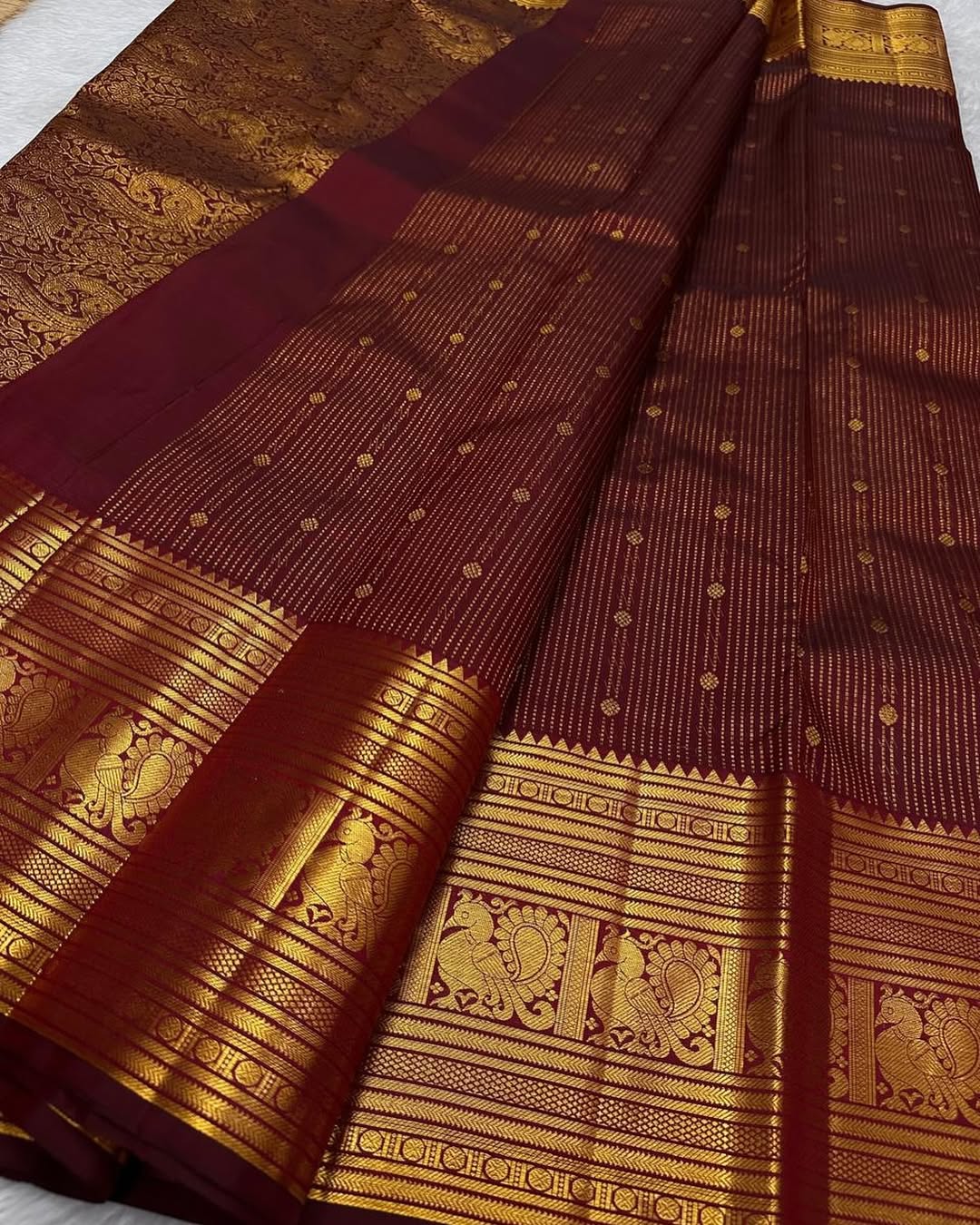 Nemesis Maroon Soft Banarasi Silk Saree With Vivacious Blouse Piece