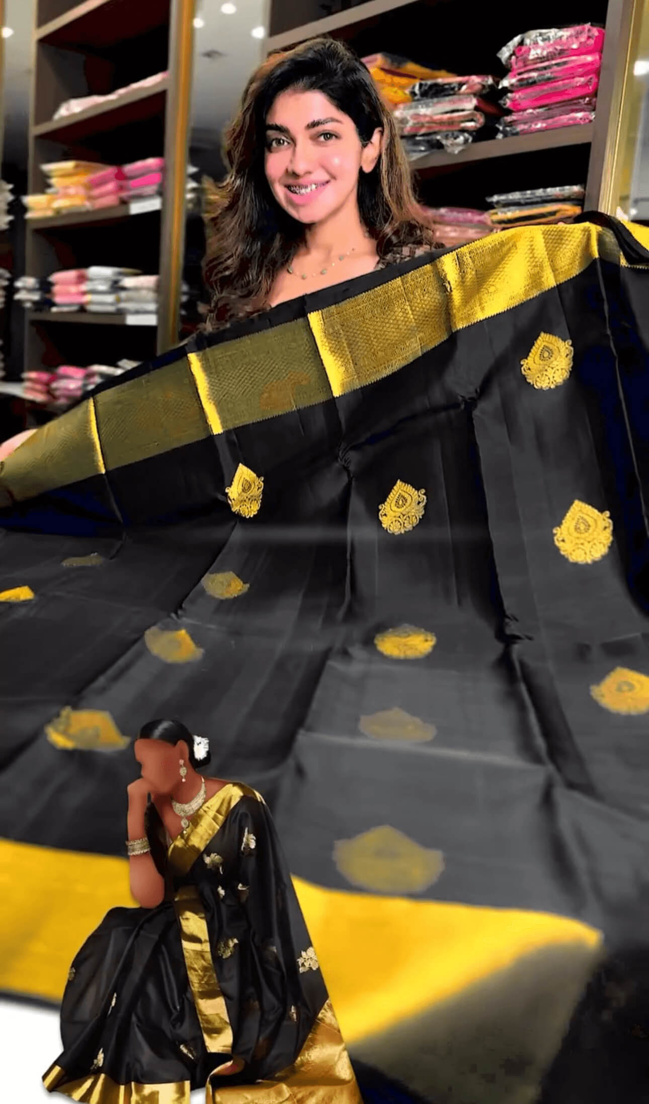 Luxuriant Black Soft Banarasi Silk Saree With Demanding Blouse Piece