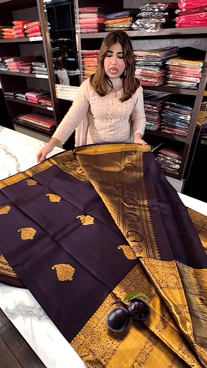 Refreshing Purple Soft Banarasi Silk Saree With Panache Blouse Piece