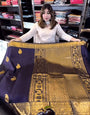 Refreshing Purple Soft Banarasi Silk Saree With Panache Blouse Piece