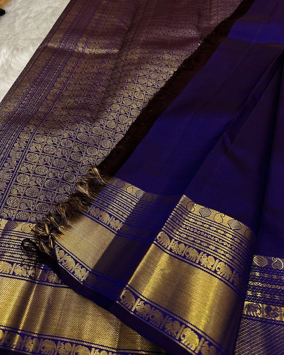 Appealing Royal Blue Soft Banarasi Silk Saree With Jazzy Blouse Piece