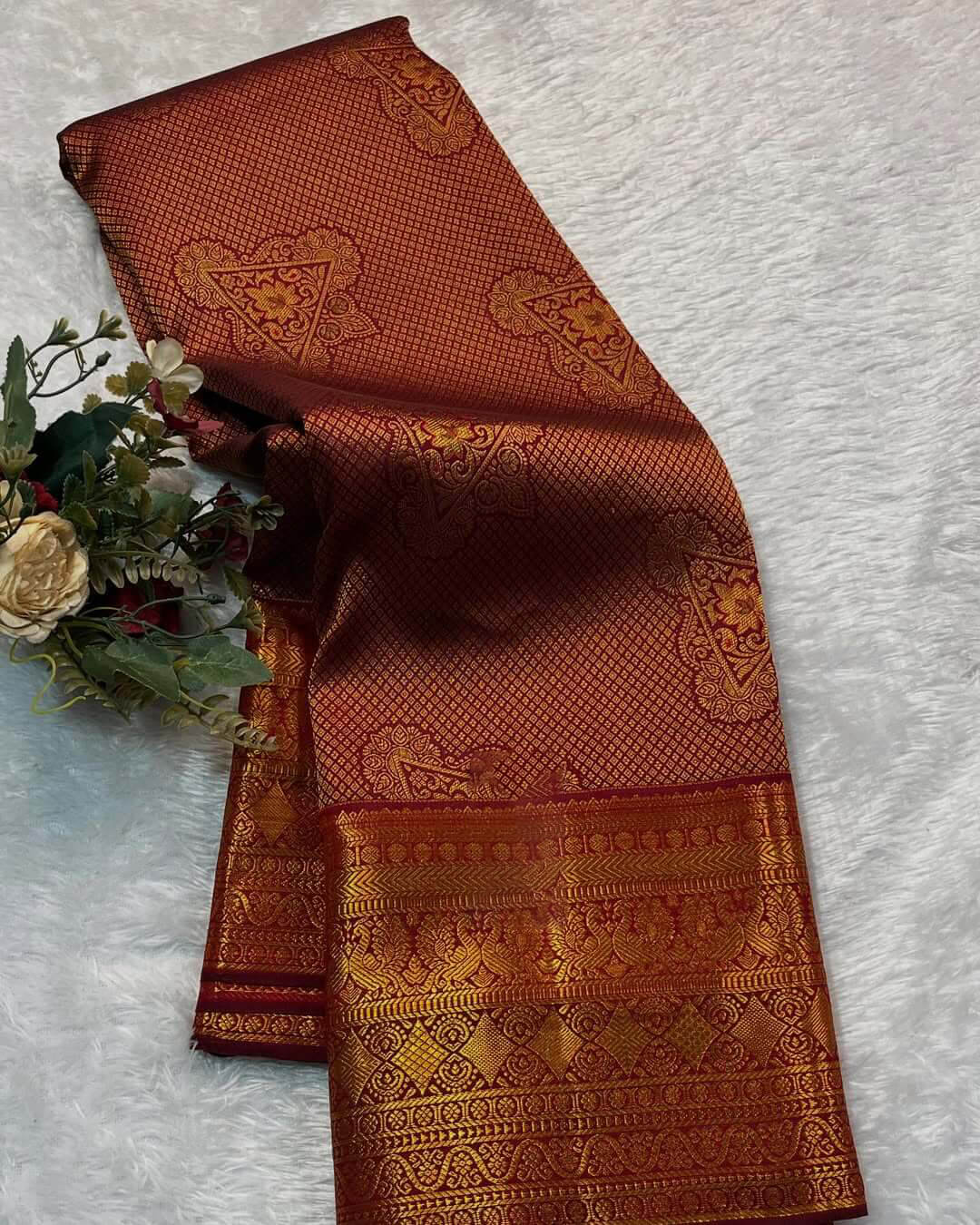 Vibrant Maroon Soft Banarasi Silk Saree With Scrumptious Blouse Piece