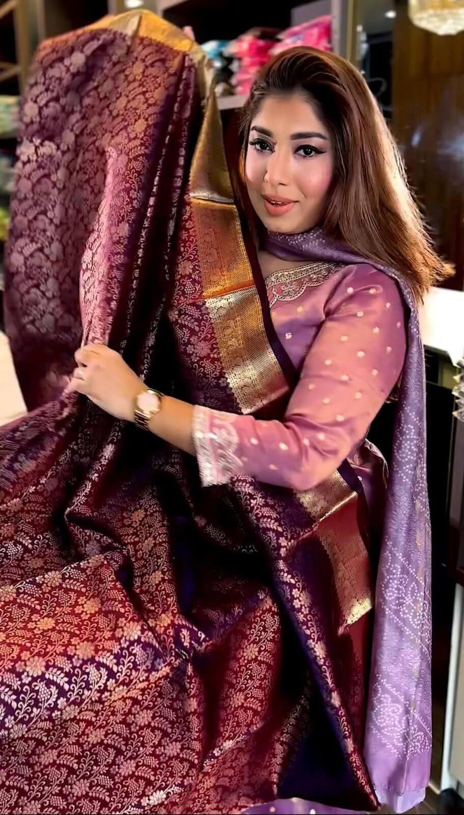 Susurrous Purple Soft Banarasi Silk Saree With Cynosure Blouse Piece