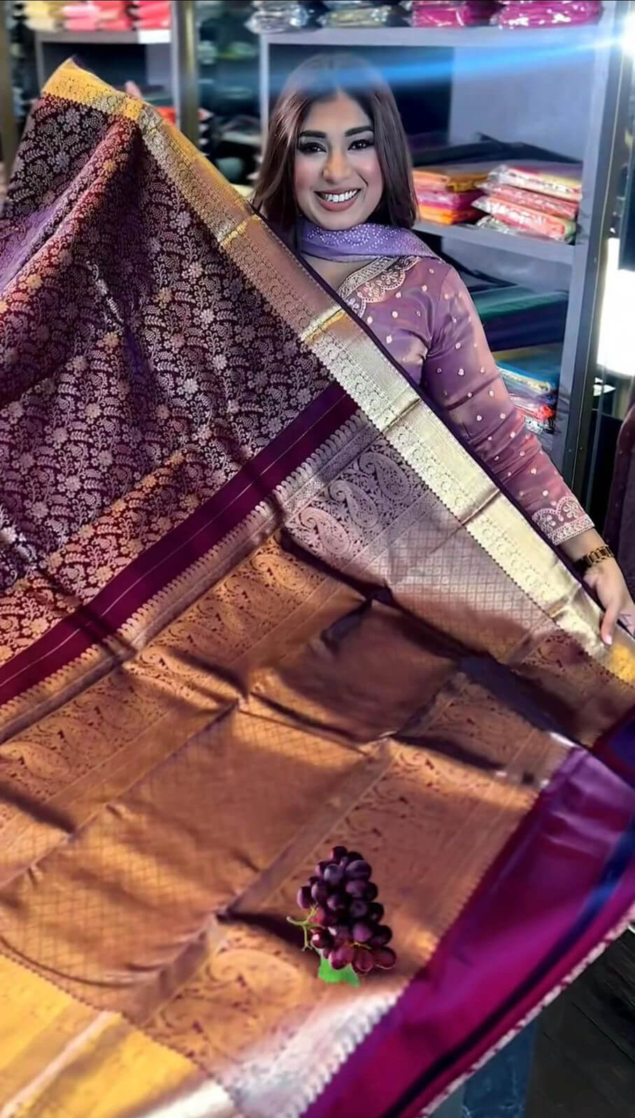 Susurrous Purple Soft Banarasi Silk Saree With Cynosure Blouse Piece