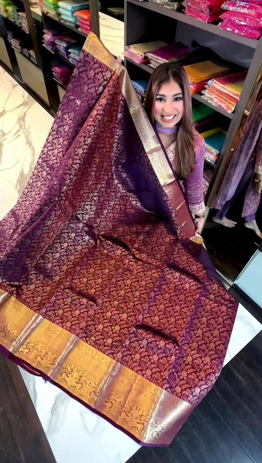 Susurrous Purple Soft Banarasi Silk Saree With Cynosure Blouse Piece