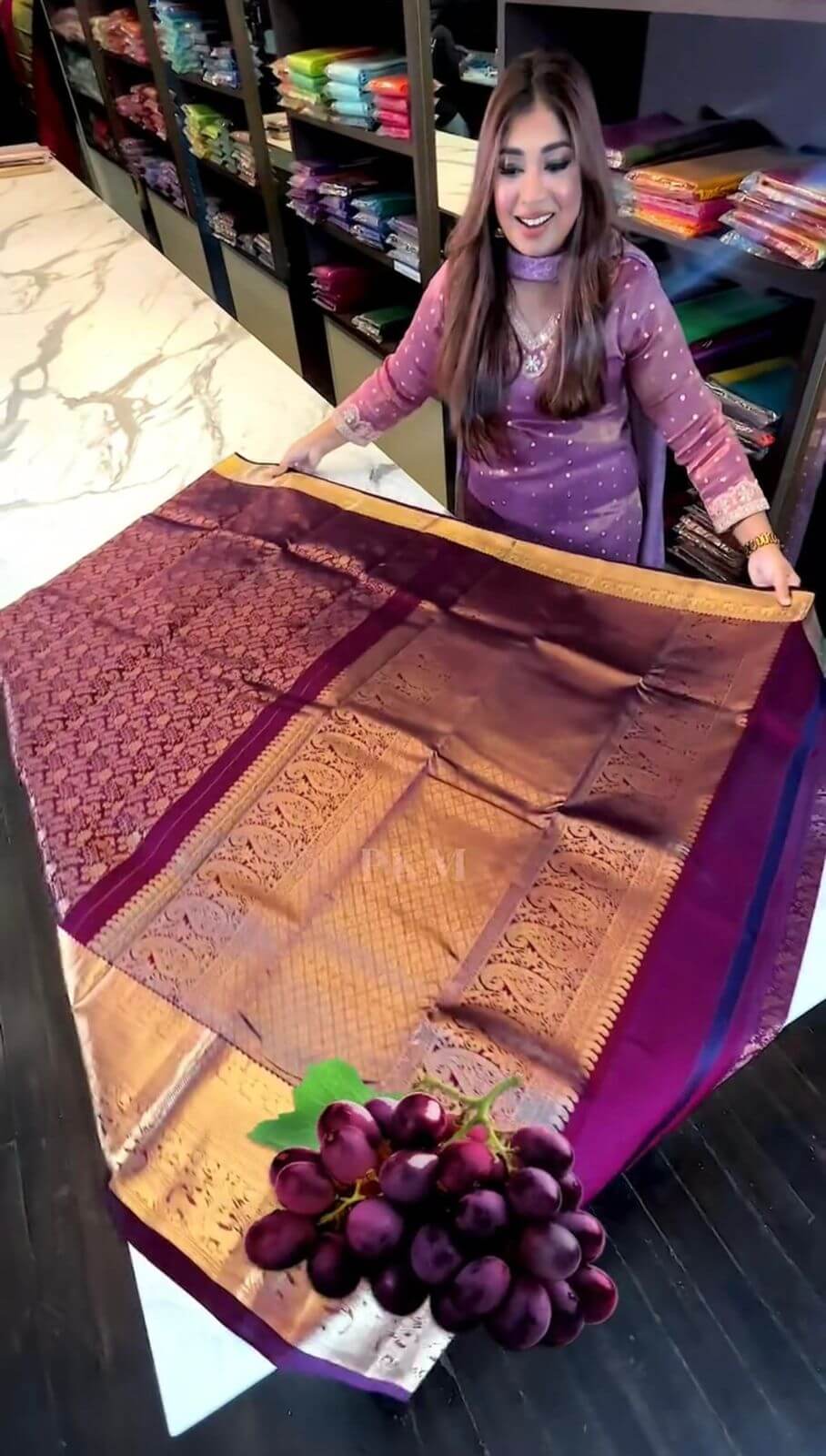 Susurrous Purple Soft Banarasi Silk Saree With Cynosure Blouse Piece