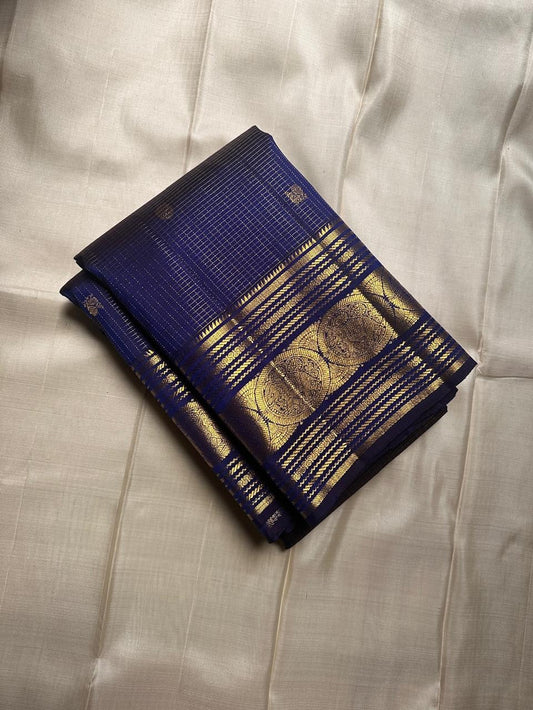 Arresting Navy Blue Soft Banarasi Silk Saree With Conflate Blouse Piece