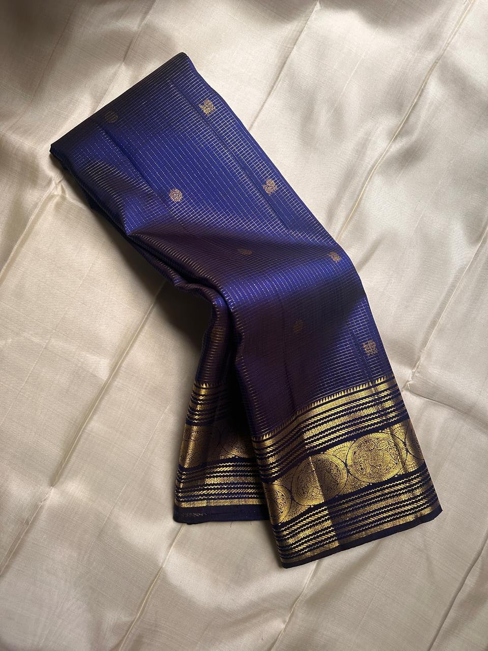 Arresting Navy Blue Soft Banarasi Silk Saree With Conflate Blouse Piece