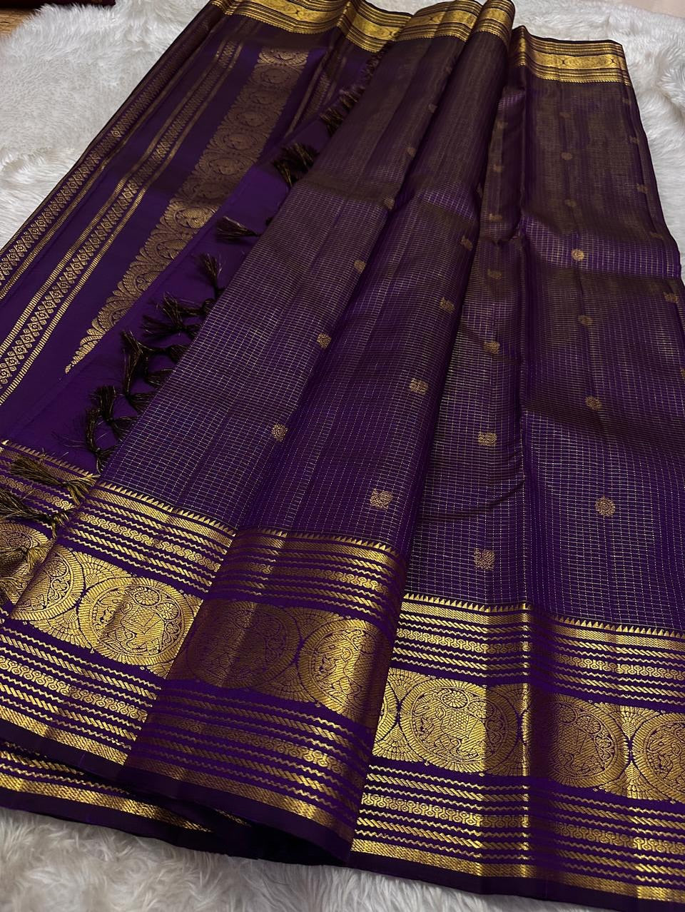 Refreshing Purple Soft Banarasi Silk Saree With Blooming Blouse Piece