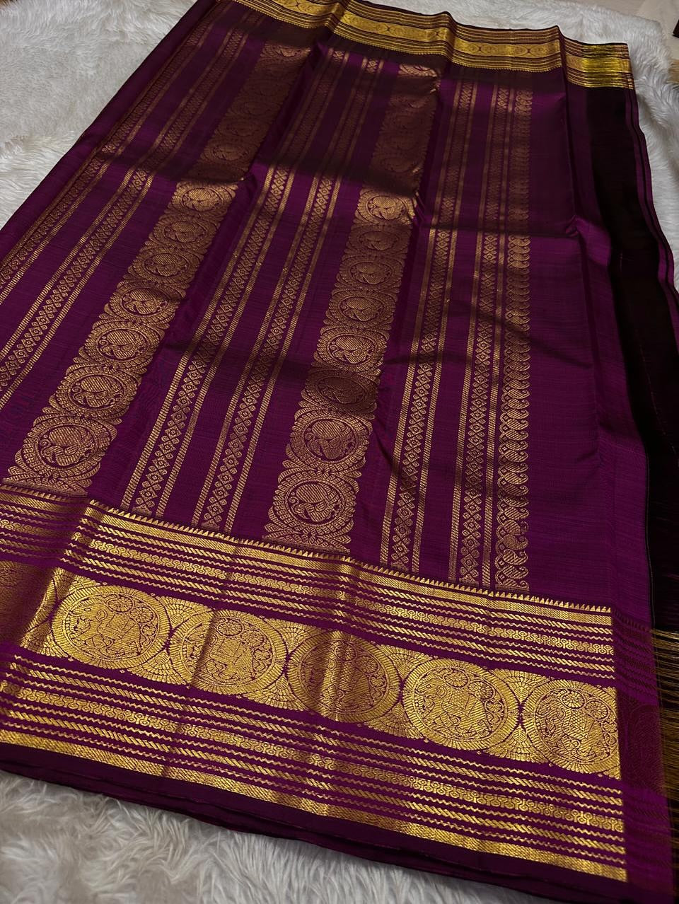 Tremendous Wine Soft Banarasi Silk Saree With Posh Blouse Piece