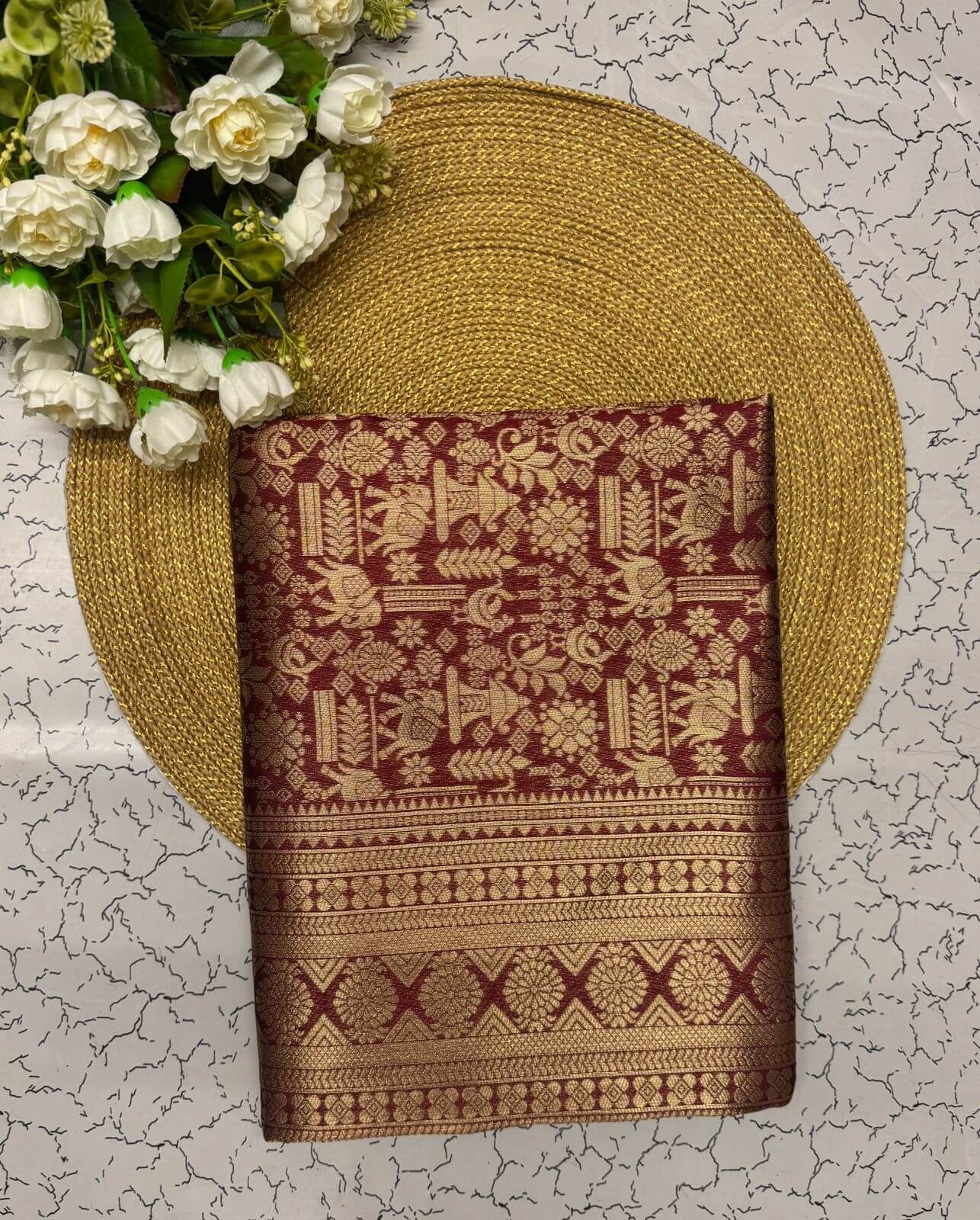 Exceptional Wine Soft Banarasi Silk Saree With Ornate Blouse Piece