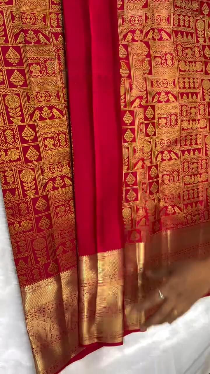 Surpassing Red Soft Banarasi Silk Saree With Improbable Blouse Piece