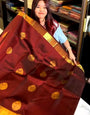 Elaborate Maroon Soft Banarasi Silk Saree With Resplendent Blouse Piece