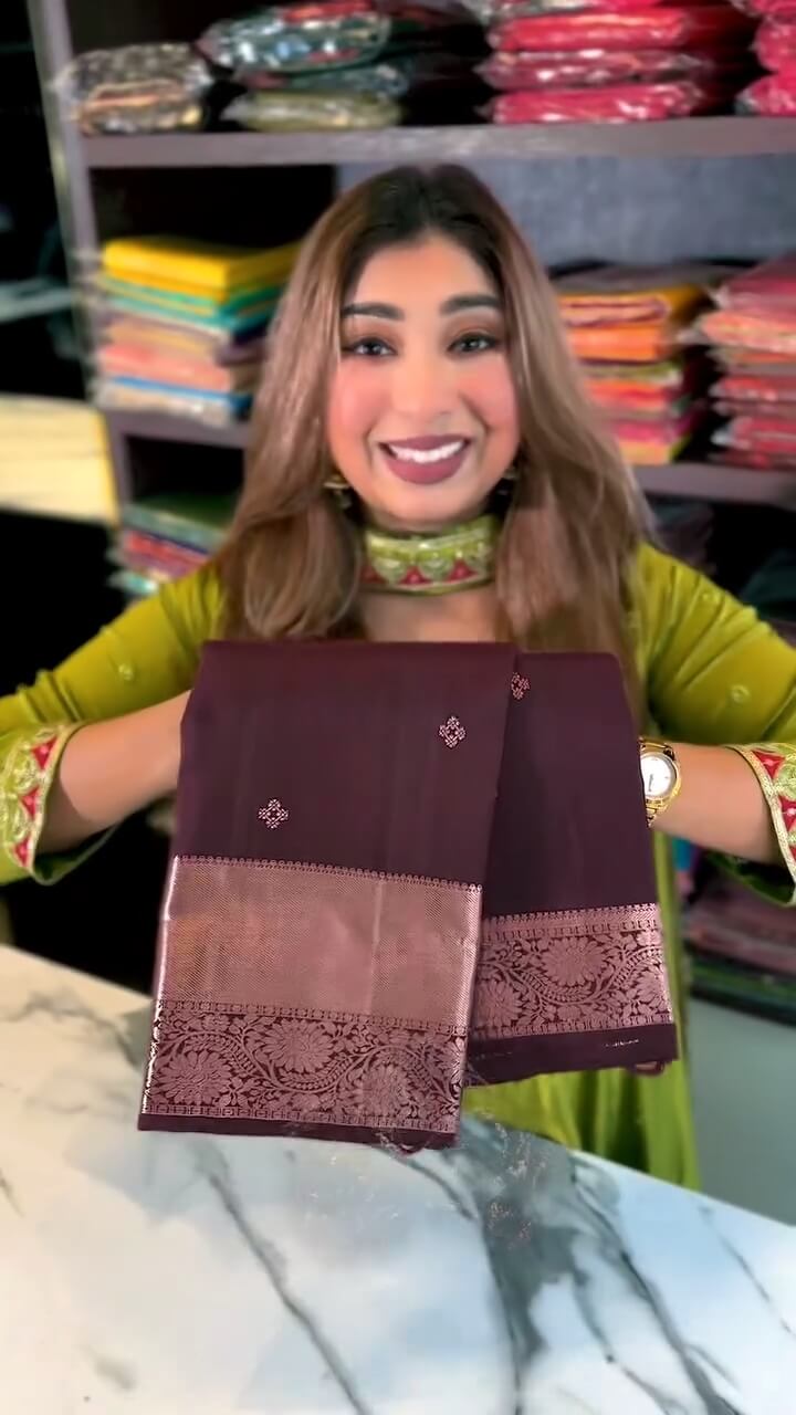 Hypnotic Wine Soft Banarasi Silk Saree With Desuetude Blouse Piece