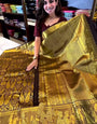 Beleaguer Brown Soft Banarasi Silk Saree With Nectarous Blouse Piece