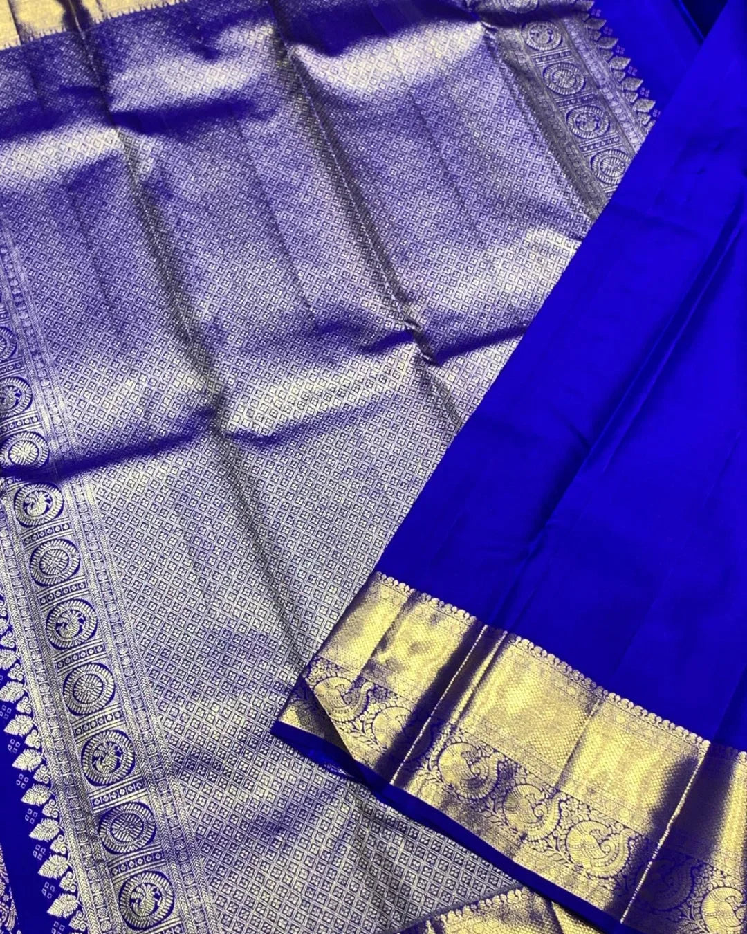 Fugacious Royal Blue Soft Banarasi Silk Saree With Chatoyant Blouse Piece