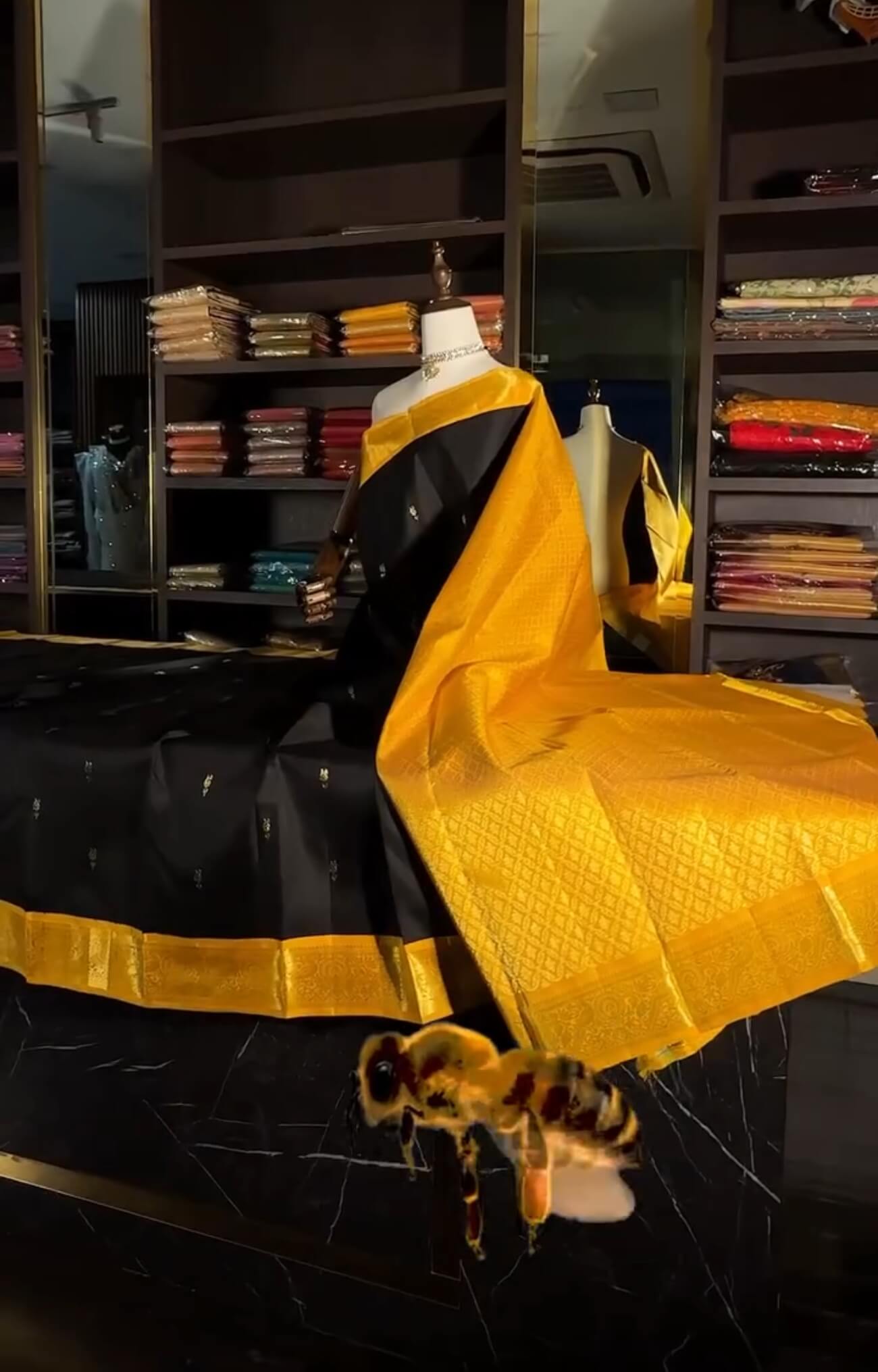 Ethnic Black Soft Banarasi Silk Saree With Conflate Blouse Piece