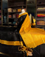 Ethnic Black Soft Banarasi Silk Saree With Conflate Blouse Piece