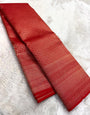 Ineffable Red Soft Banarasi Silk Saree With Piquant Blouse Piece