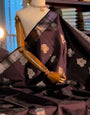 Incomparable Brown Soft Banarasi Silk Saree With Engaging Blouse Piece
