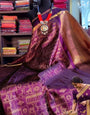 Flamboyant Purple Soft Banarasi Silk Saree With Transcendent Blouse Piece