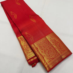 Extraordinary Red Pure Zari Weaving Banarasi Silk Saree With Staggering Blouse Piece