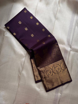 Admirable Purple Pure Zari Weaving Banarasi Silk Saree With Scrumptious Blouse Piece