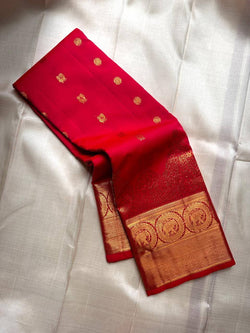 Scintillating Red Pure Zari Weaving Banarasi Silk Saree With Luxuriant Blouse Piece