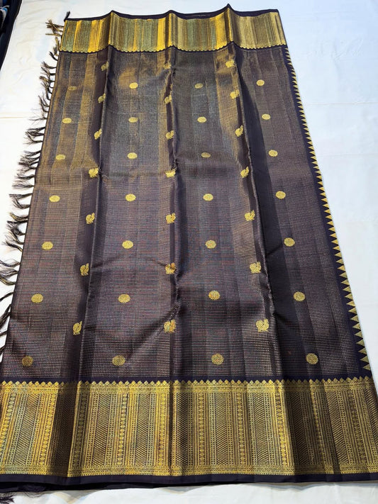 Ratatouille Black Pure Zari Weaving Banarasi Silk Saree With Engrossing Blouse Piece