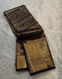 Enticing Wine Pure Zari Weaving Banarasi Silk Saree With Serendipity Blouse Piece